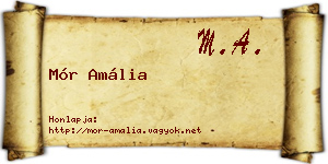 Mór Amália névjegykártya